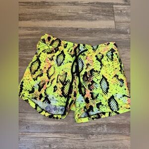 Electric Neon Snake Print Lounge Shorts.